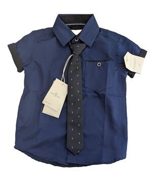 Craft + Flow Toddler shirt with tie size 2T and 4T Navy blue
